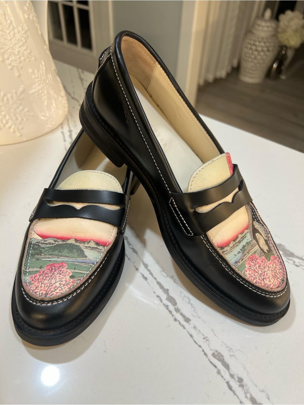 Black Wilde Sacred Spring Penny Loafers Italian Leather size 6 UK - 8 US Women’s